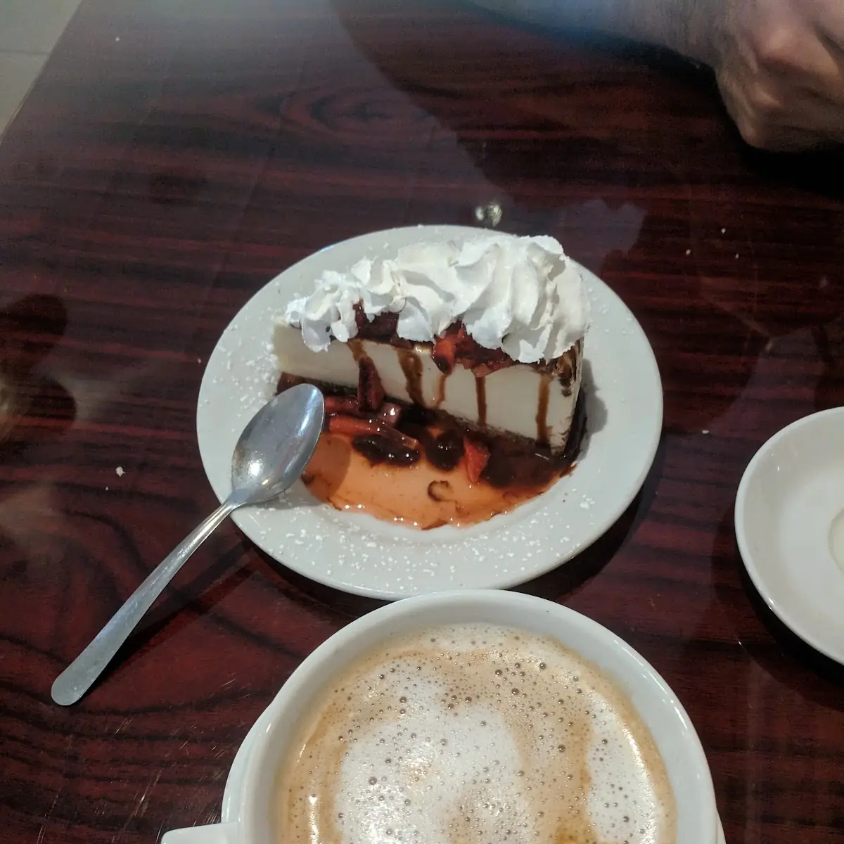 Cheesecake Slice and Cappuccino