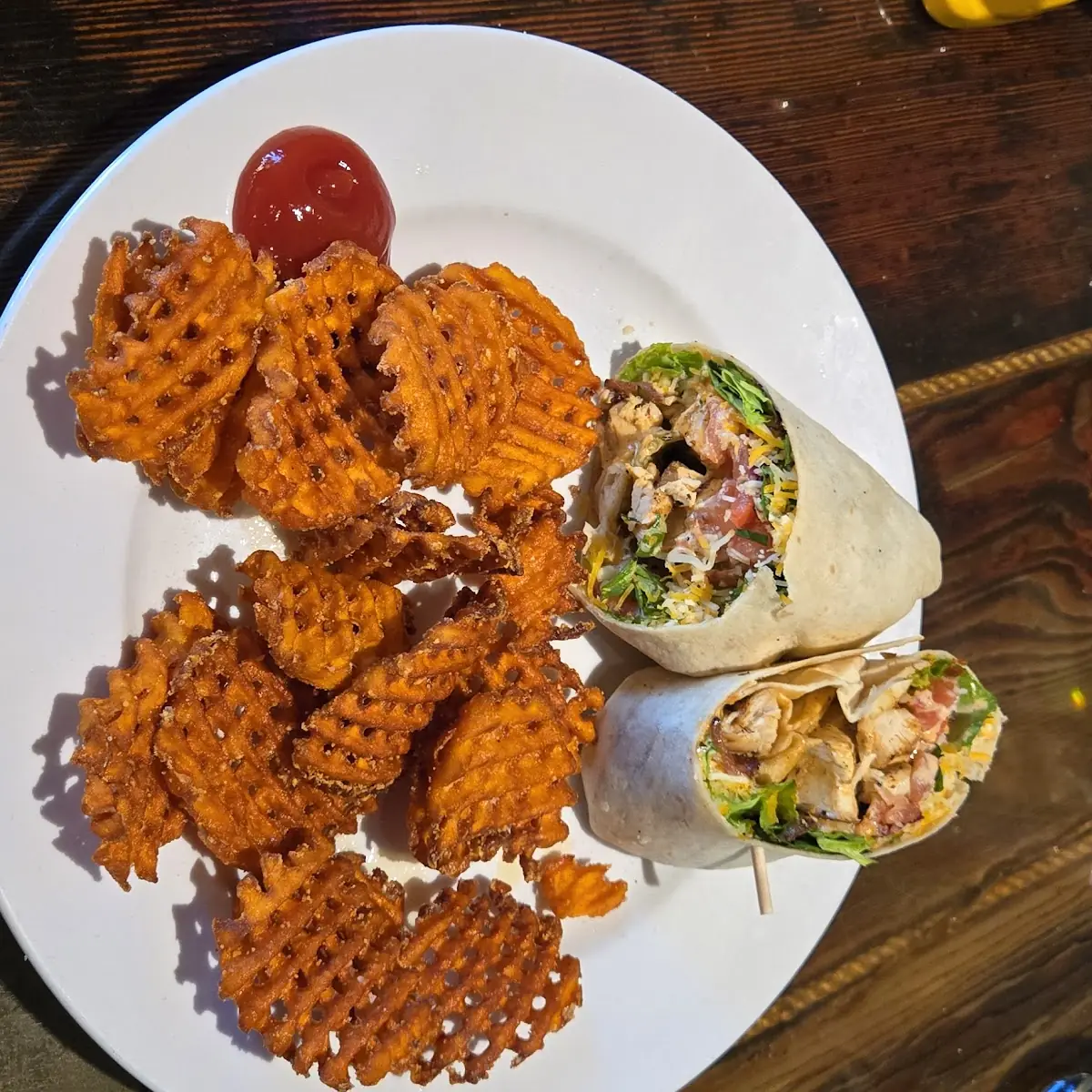 Chicken Wrap with Sweet Potato Fries