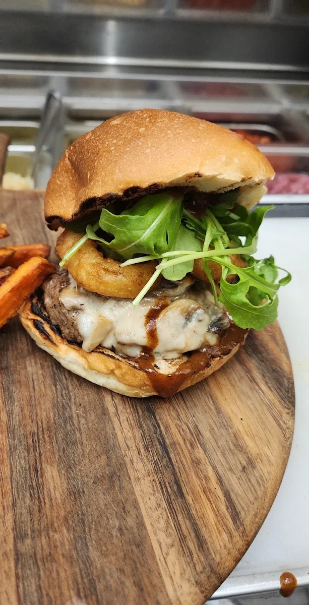 BBQ Mozzarella Burger, The Squire Pub & Grill
