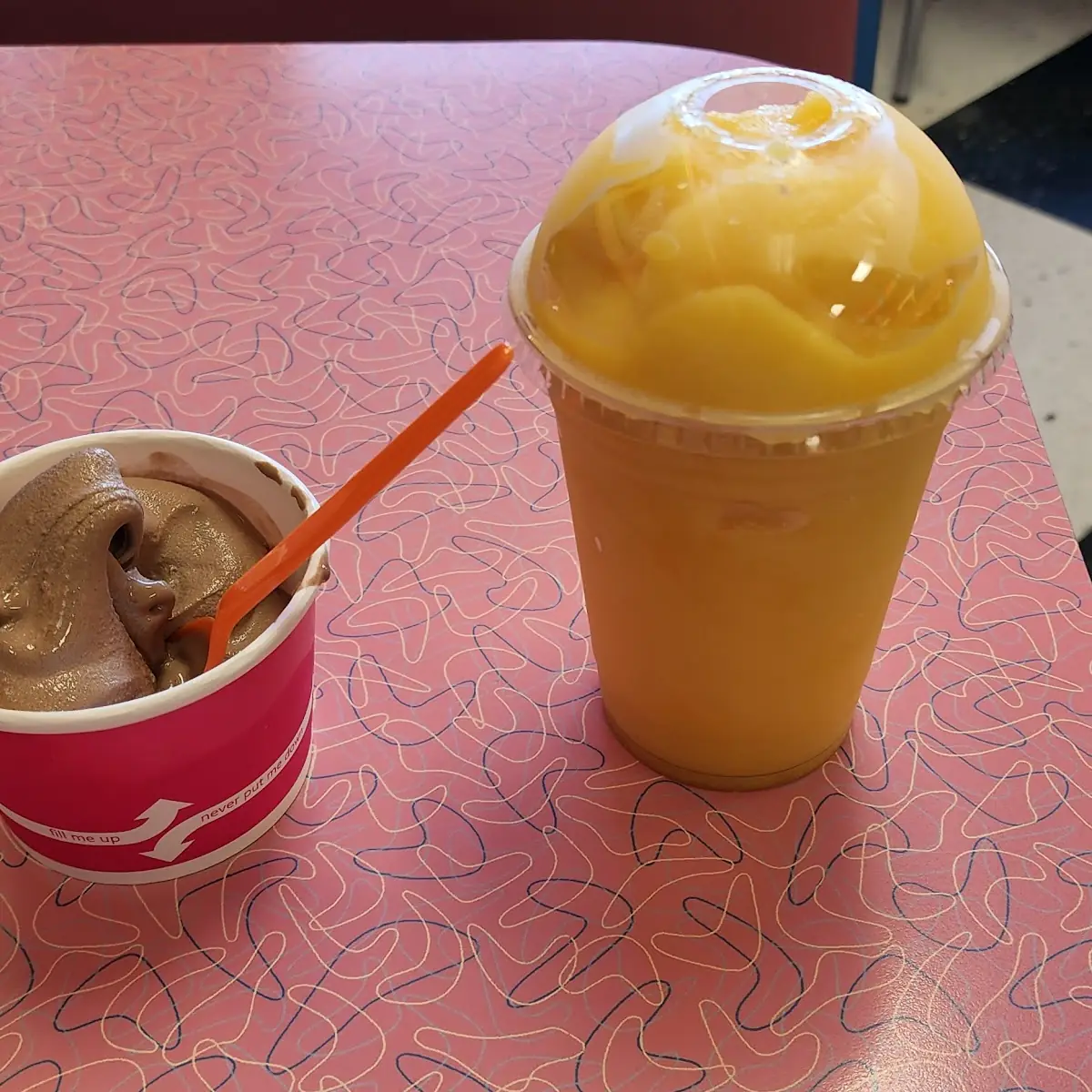 Ice Cream and Mango Smoothie