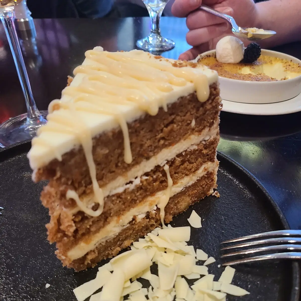 Three Layer Carrot Cake with Caramel Sauce