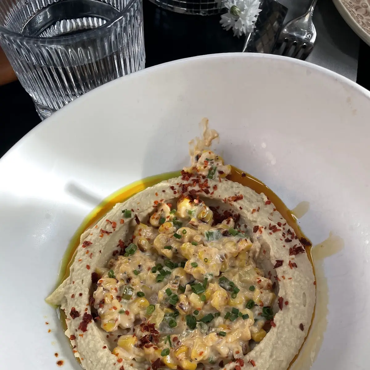 Corn Hummus Plate