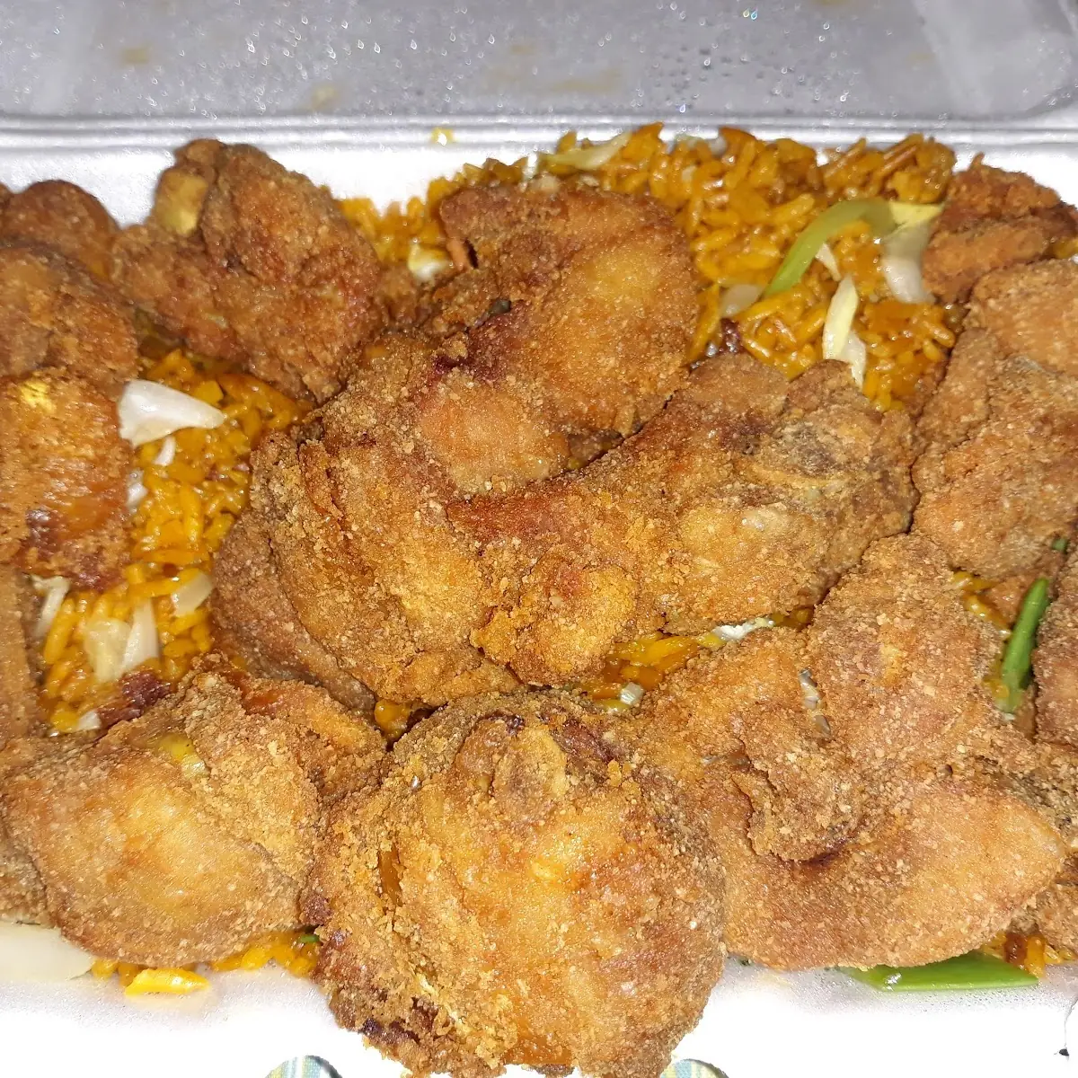 Chicharron De Pollo with Vegetable Fried Rice