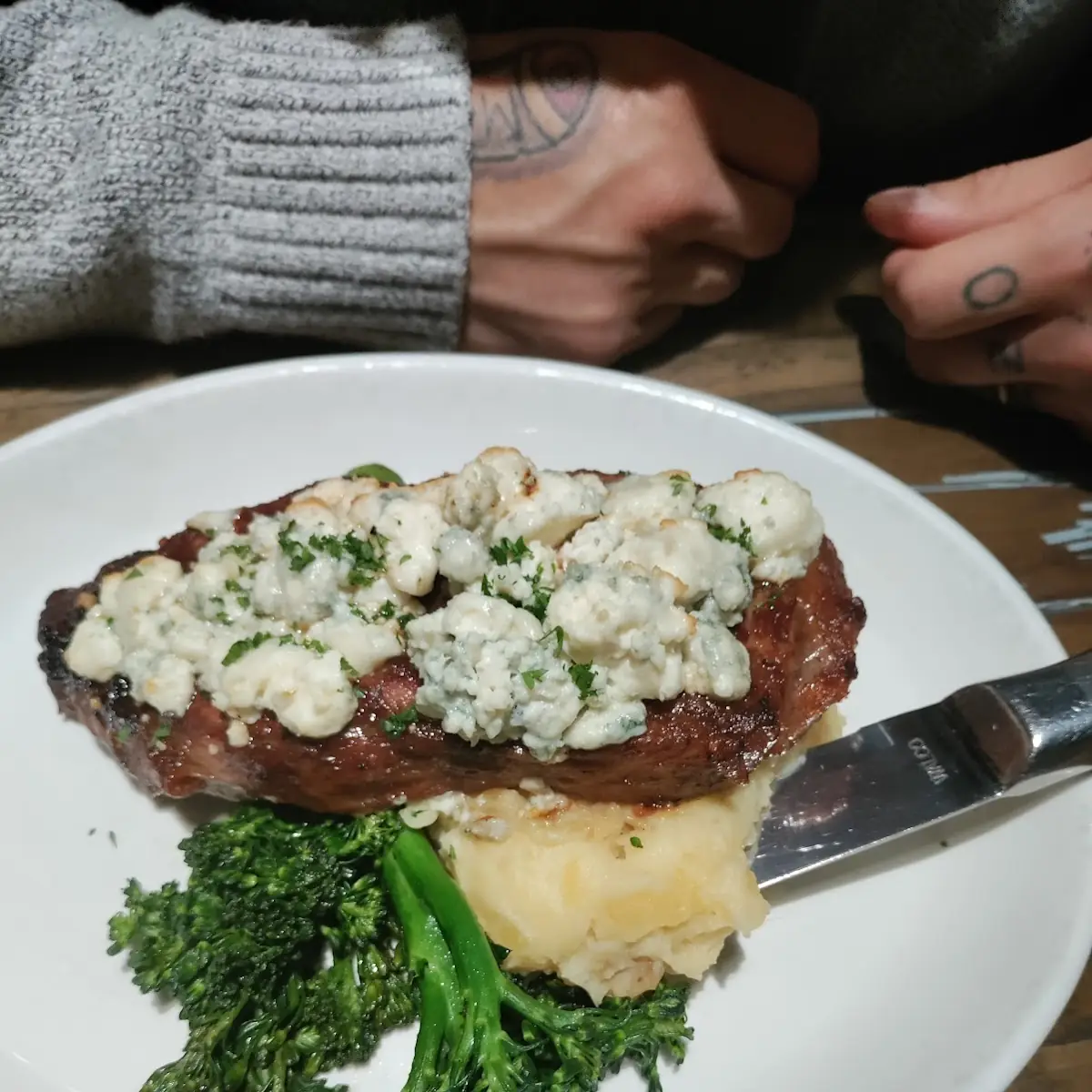 NY Strip with Blue Cheese Crust