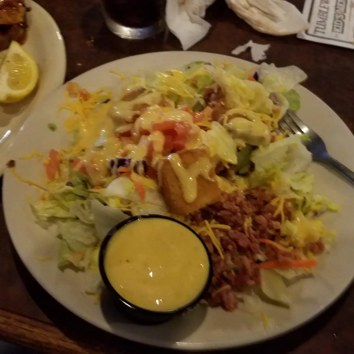 Side Salad with Honey Mustard Dressing