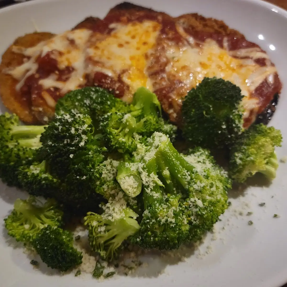 Eggplant Parmigiana with Broccoli