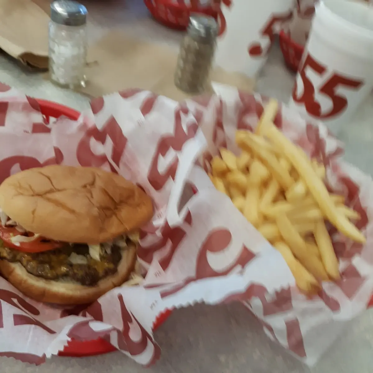 All American Cheeseburger with Fries