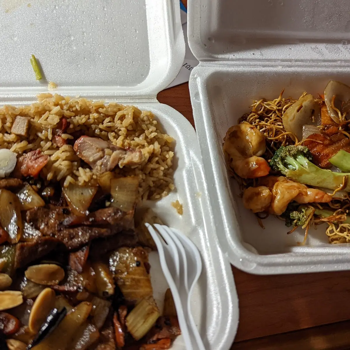 Combination Fried Rice Butterfly Shrimp Pepper Steak