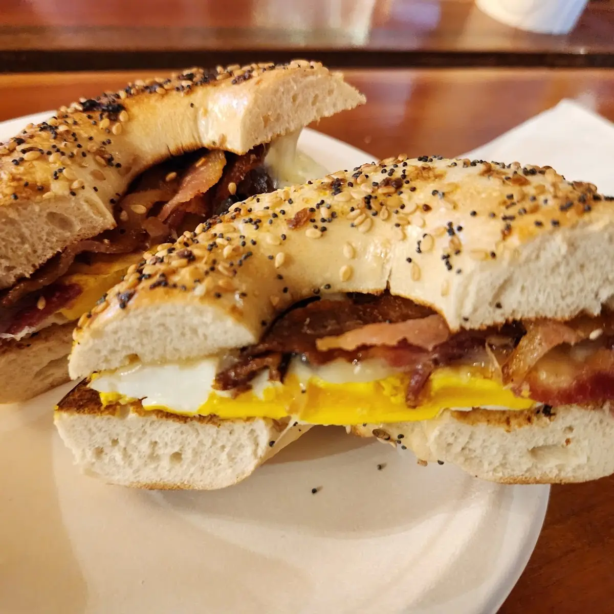 Bacon Egg & Cheese on an Everything Bagel