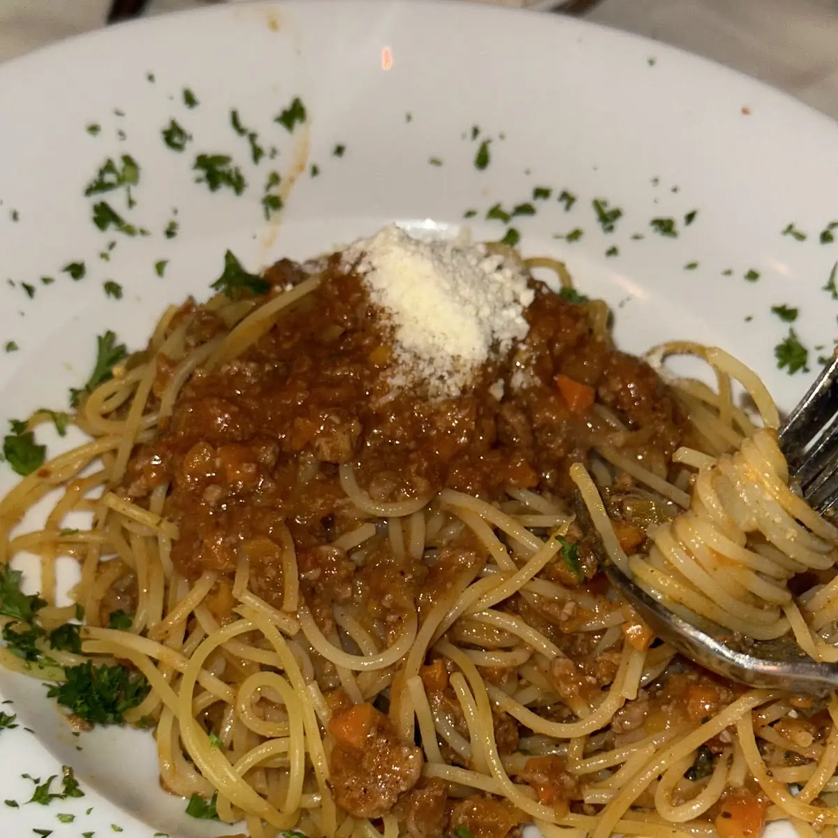Spaghetti Bolognese with Parmesan Cheese
