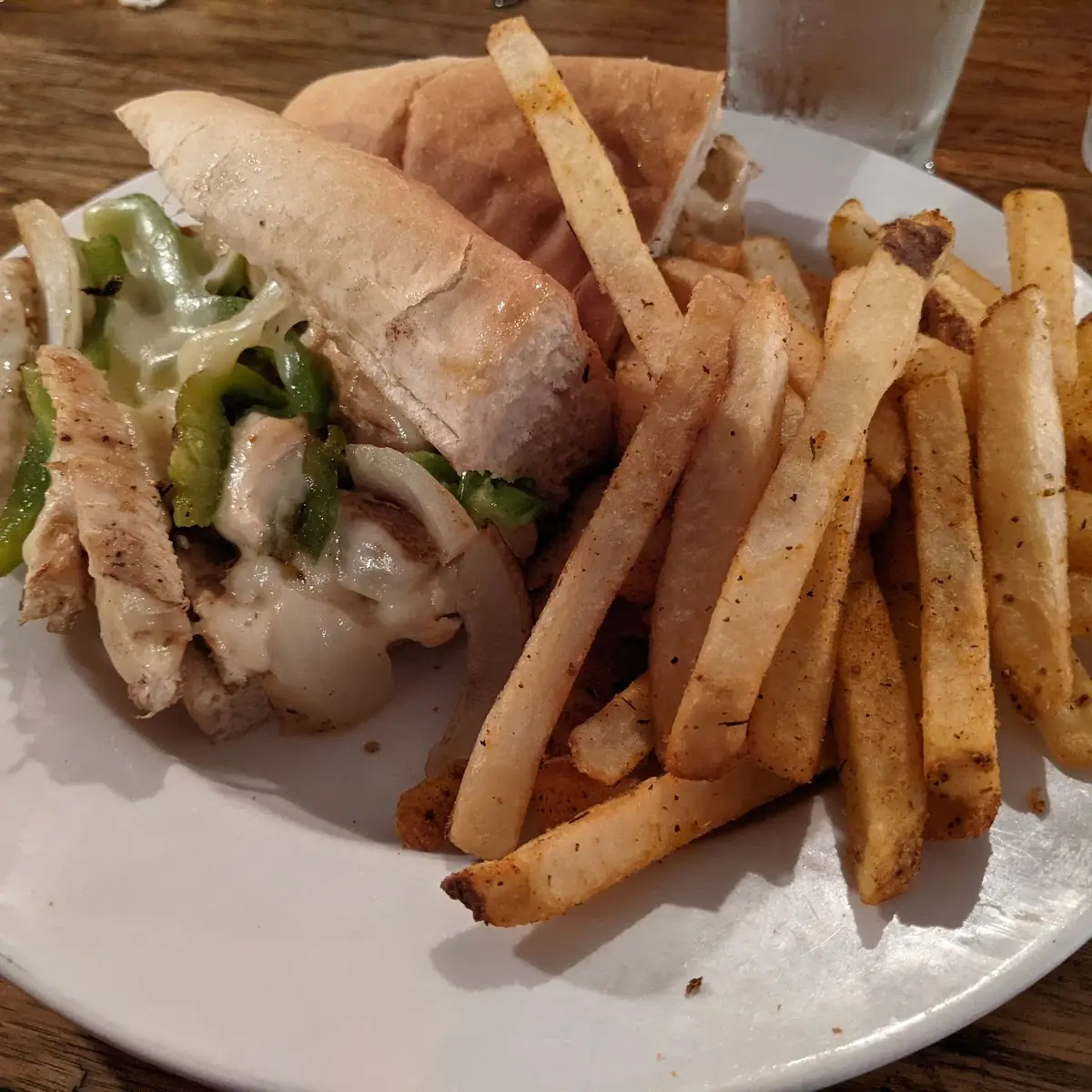 Chicken Philly Cheesesteak with Fries