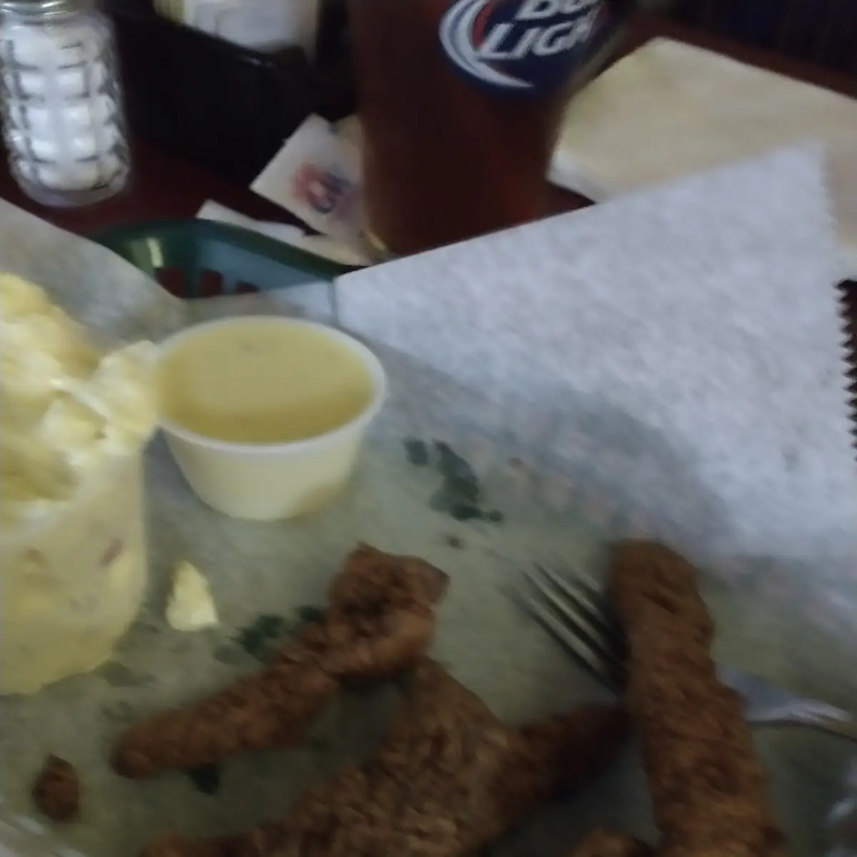 Steak Strips and Potatoe Salad