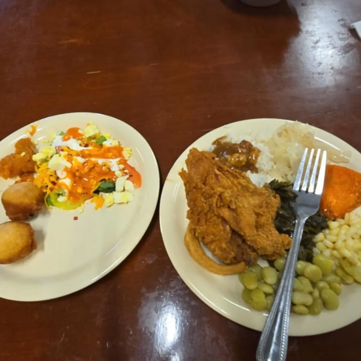 Fried Chicken and Salad