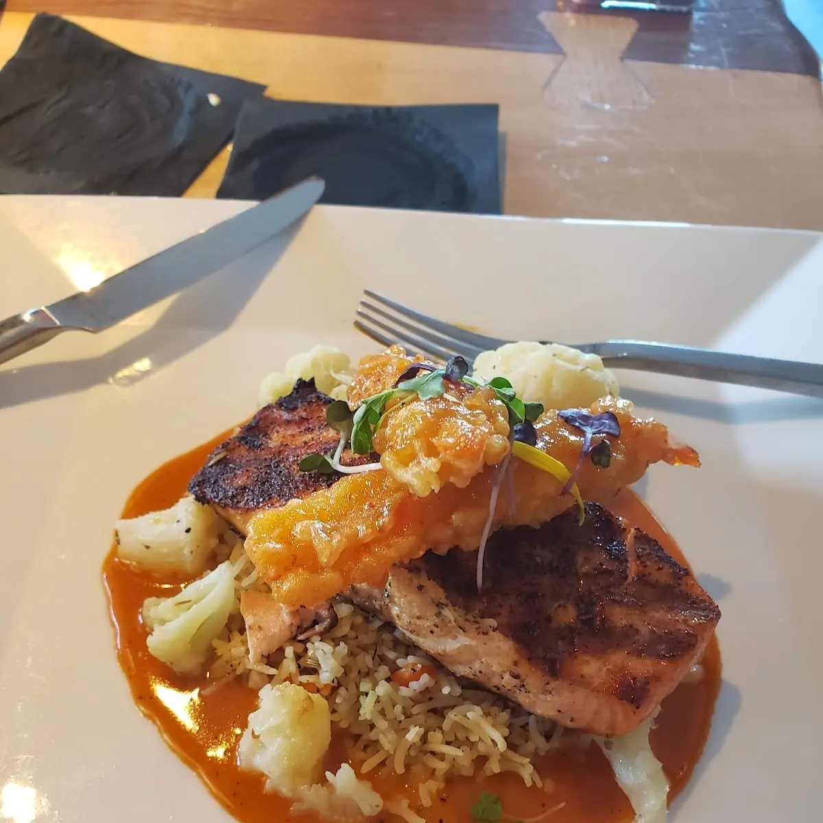 Thai Grilled Salmon on Rice Pilaf