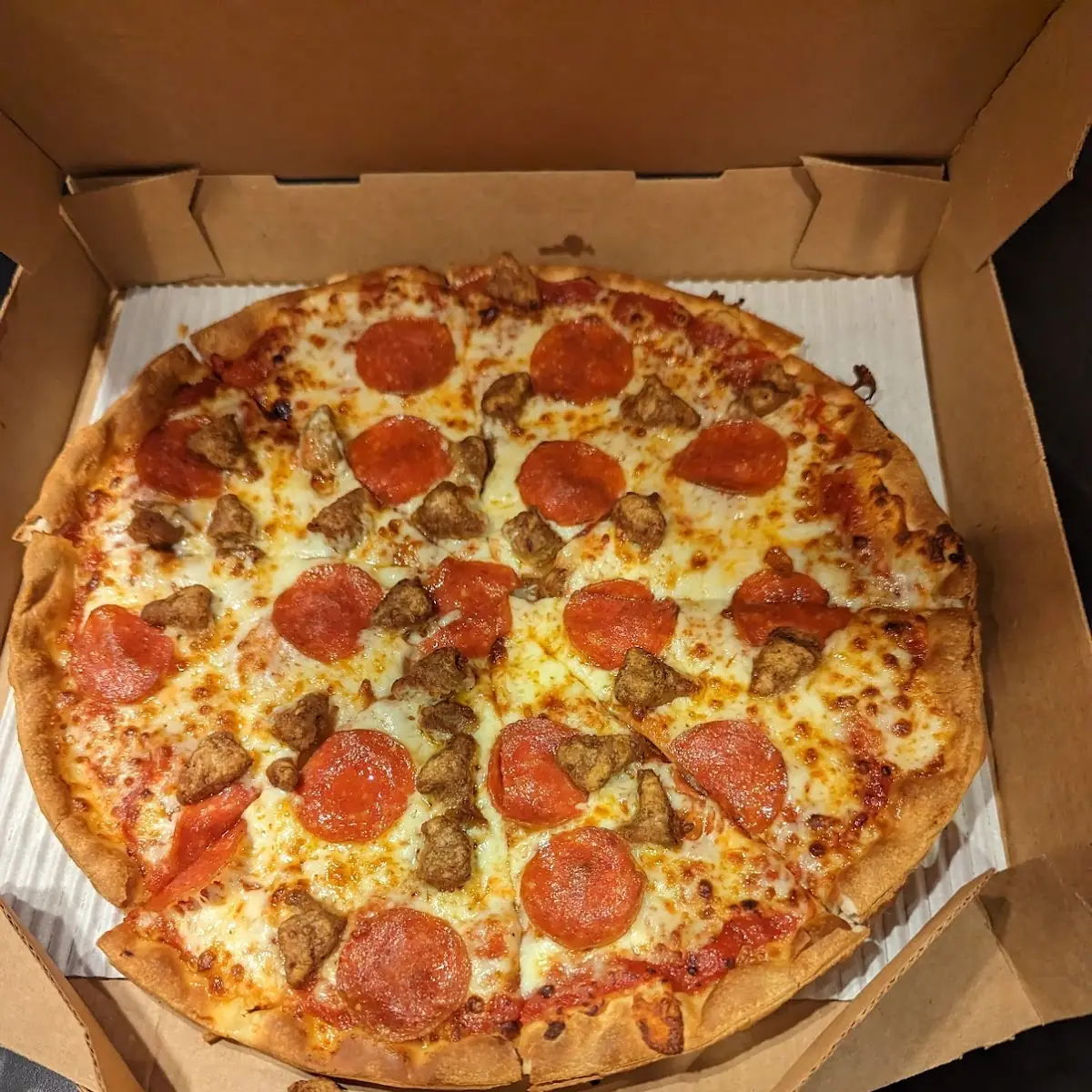 Thin Crust Pepperoni and Sausage