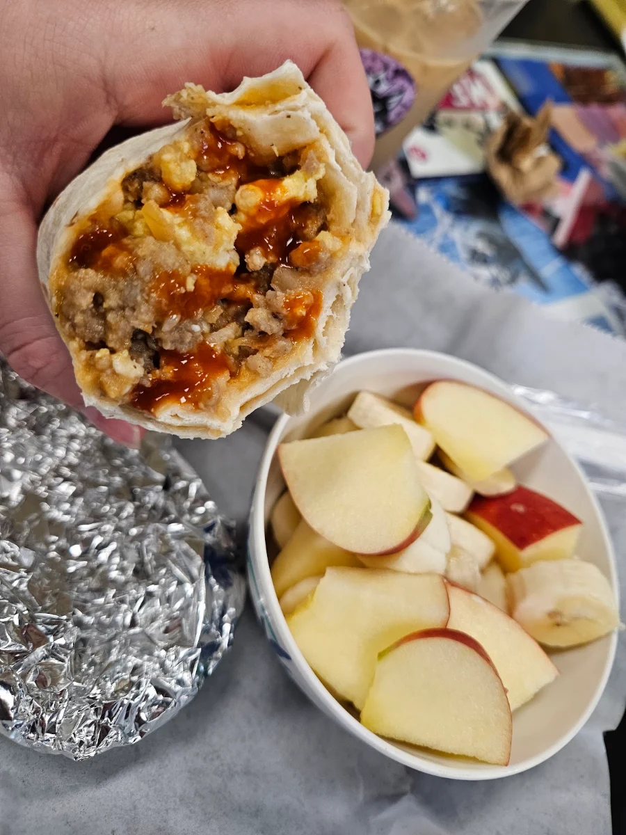 Breakfast Burrito & Fruit Bowl