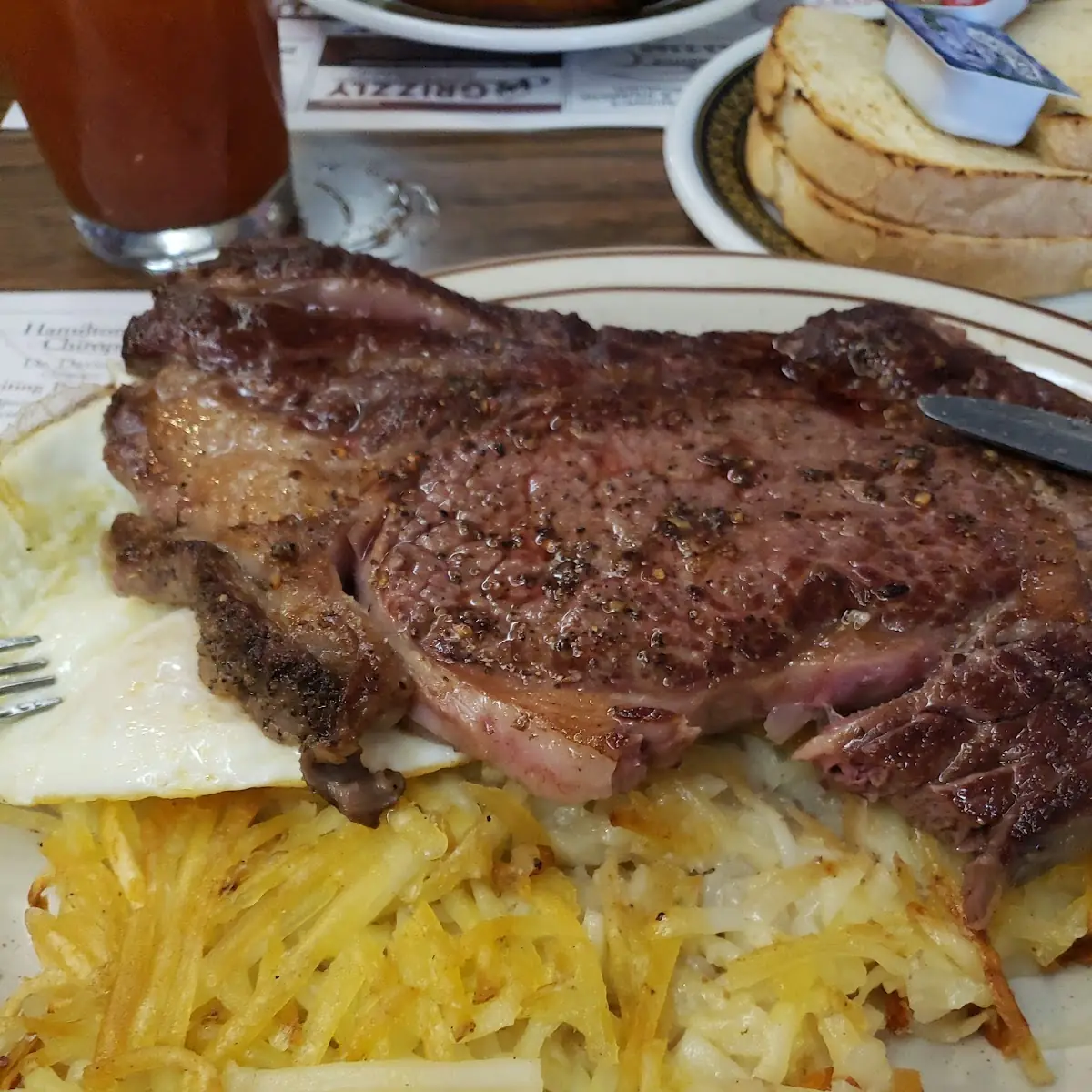 Rib Steak and Eggs