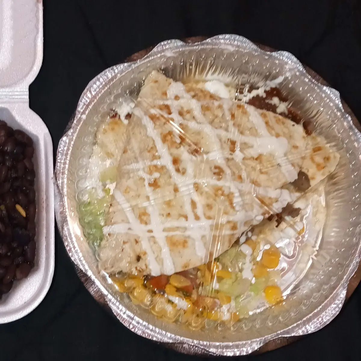 Steak Quesadilla with Rice & Beans