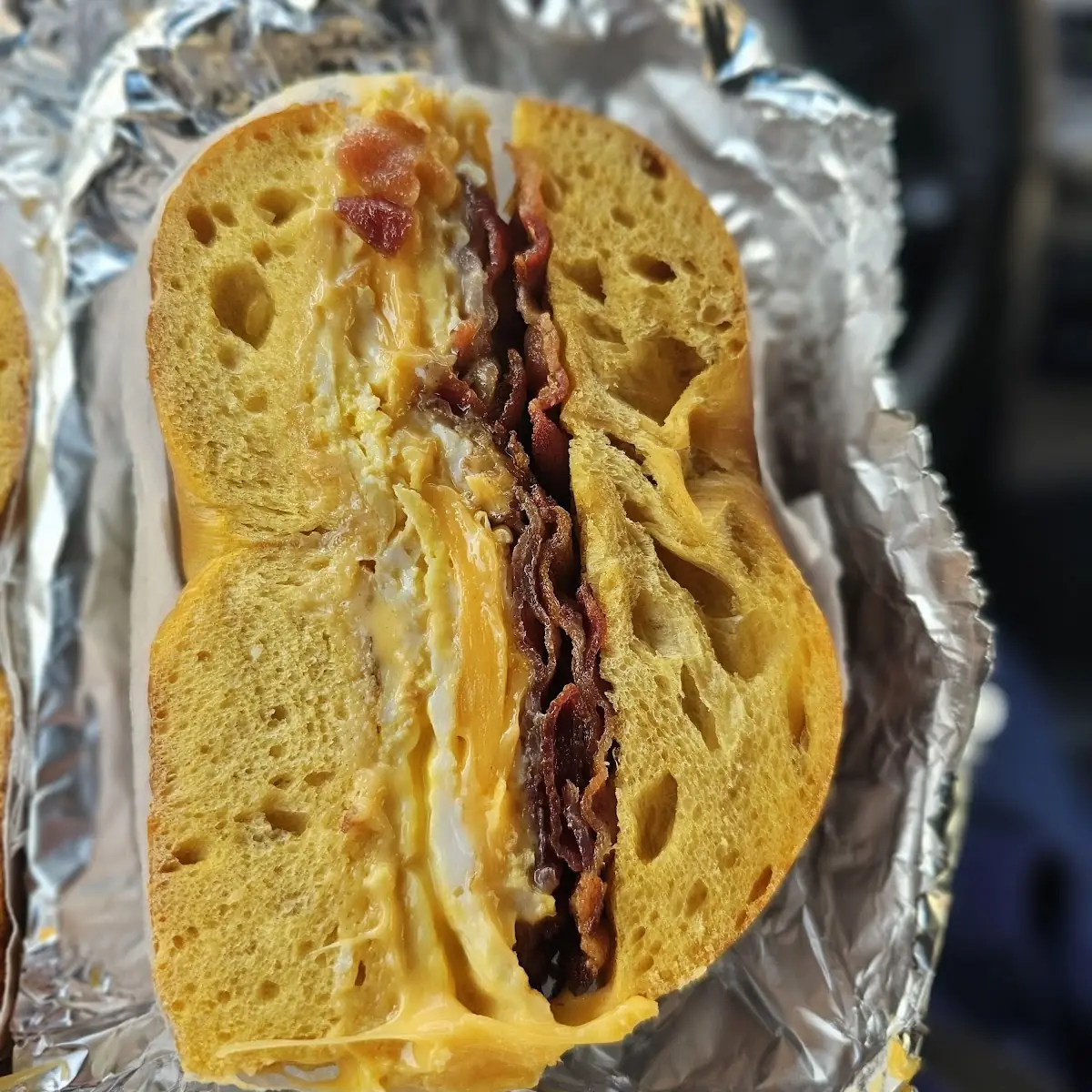 Roast Beef Cheddar Cheese Bacon Onions and BBQ Sauce