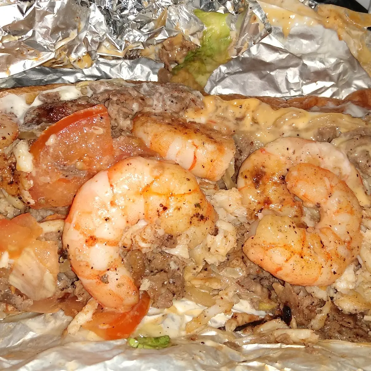 Shrimp Cheesesteak Crab Meat Sub