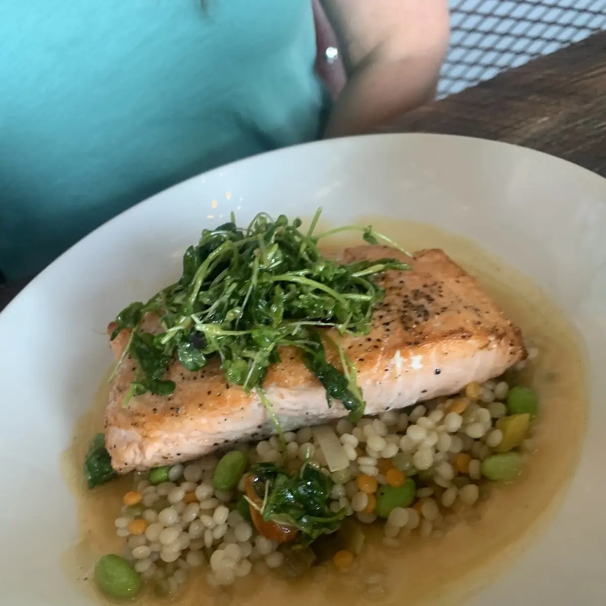 Salmon with Mixed Greens