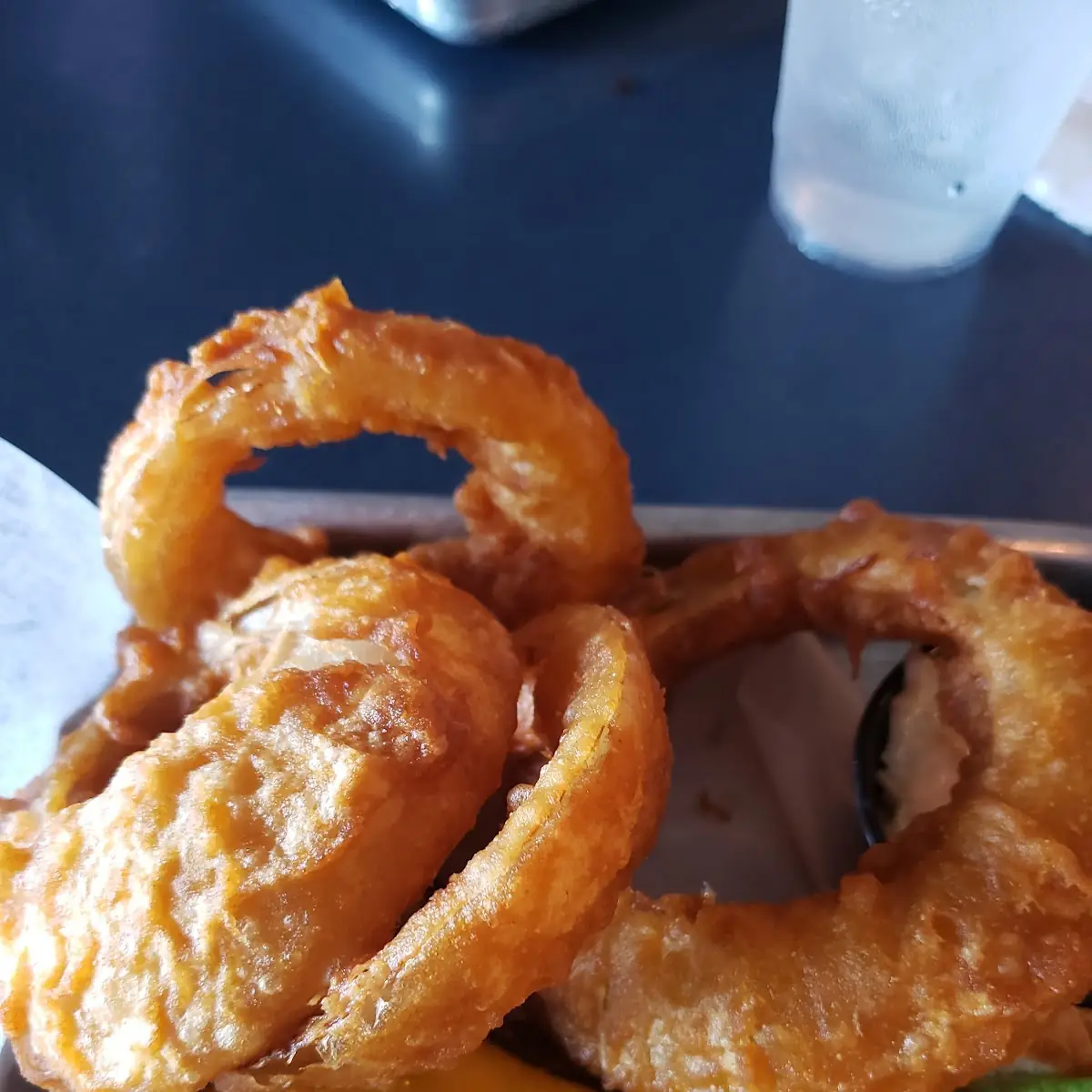 Double Cheese Burger with Onion Rings