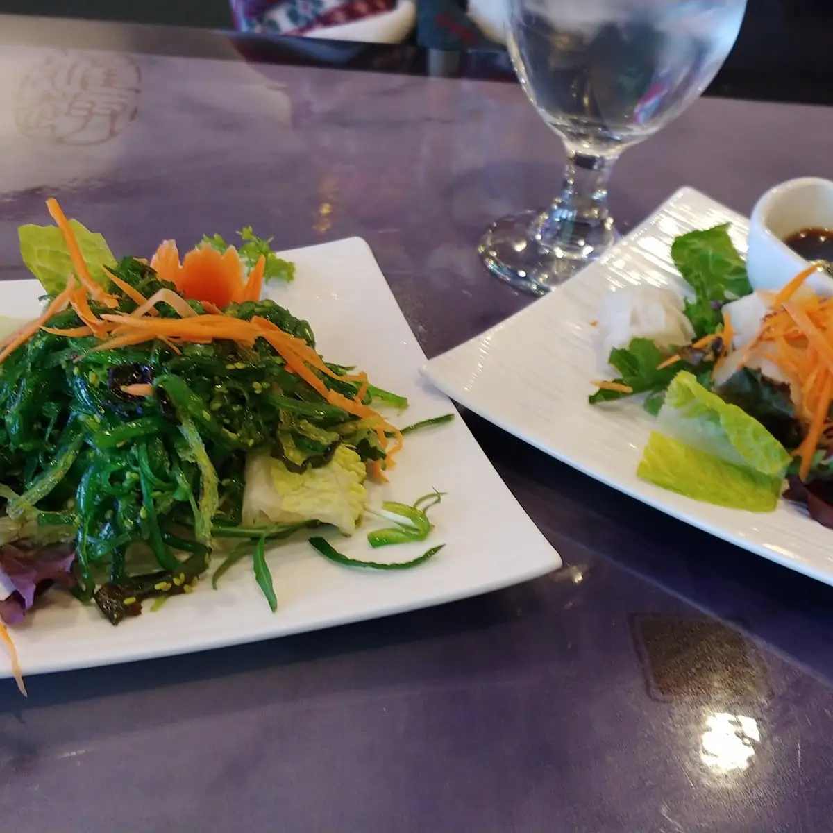 Seaweed Salad and Pot Stickers