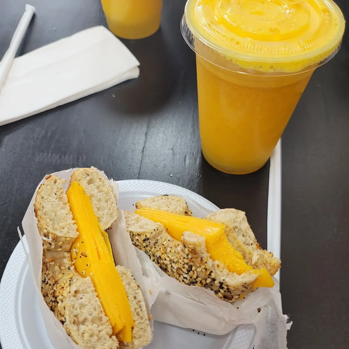 Wheat Bagel with Cheddar Cheese