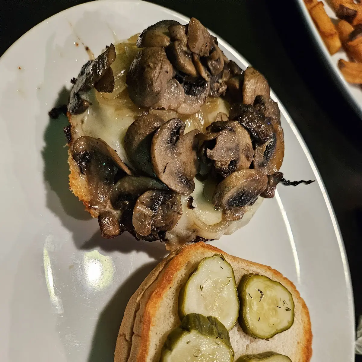 Mushroom Burger with Pickles