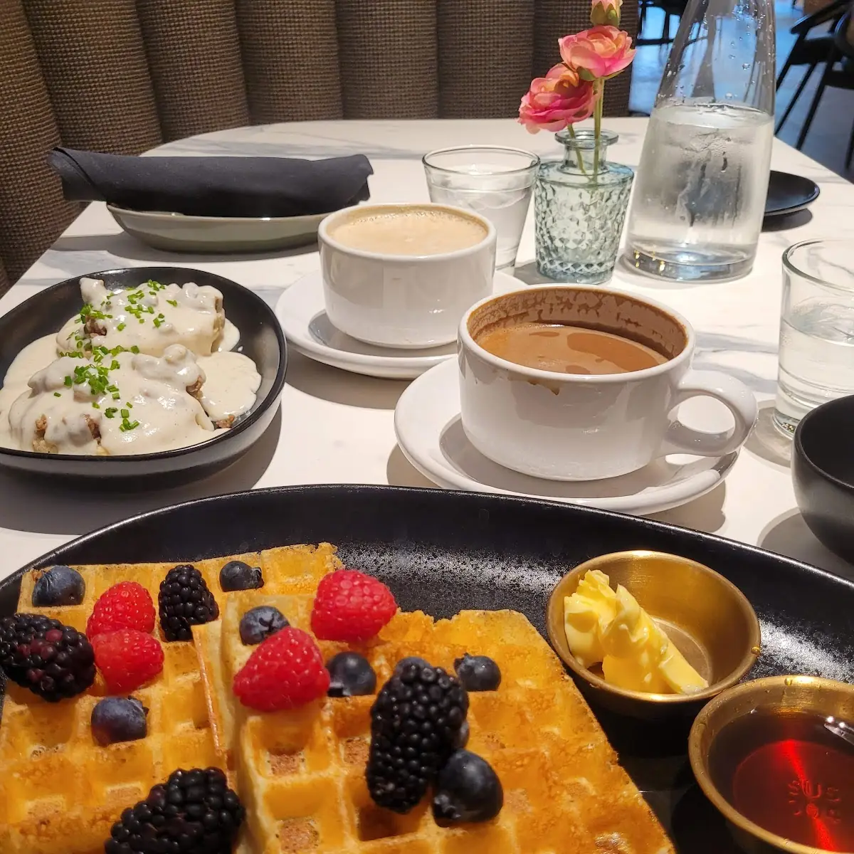 Waffles and Fresh Fruit