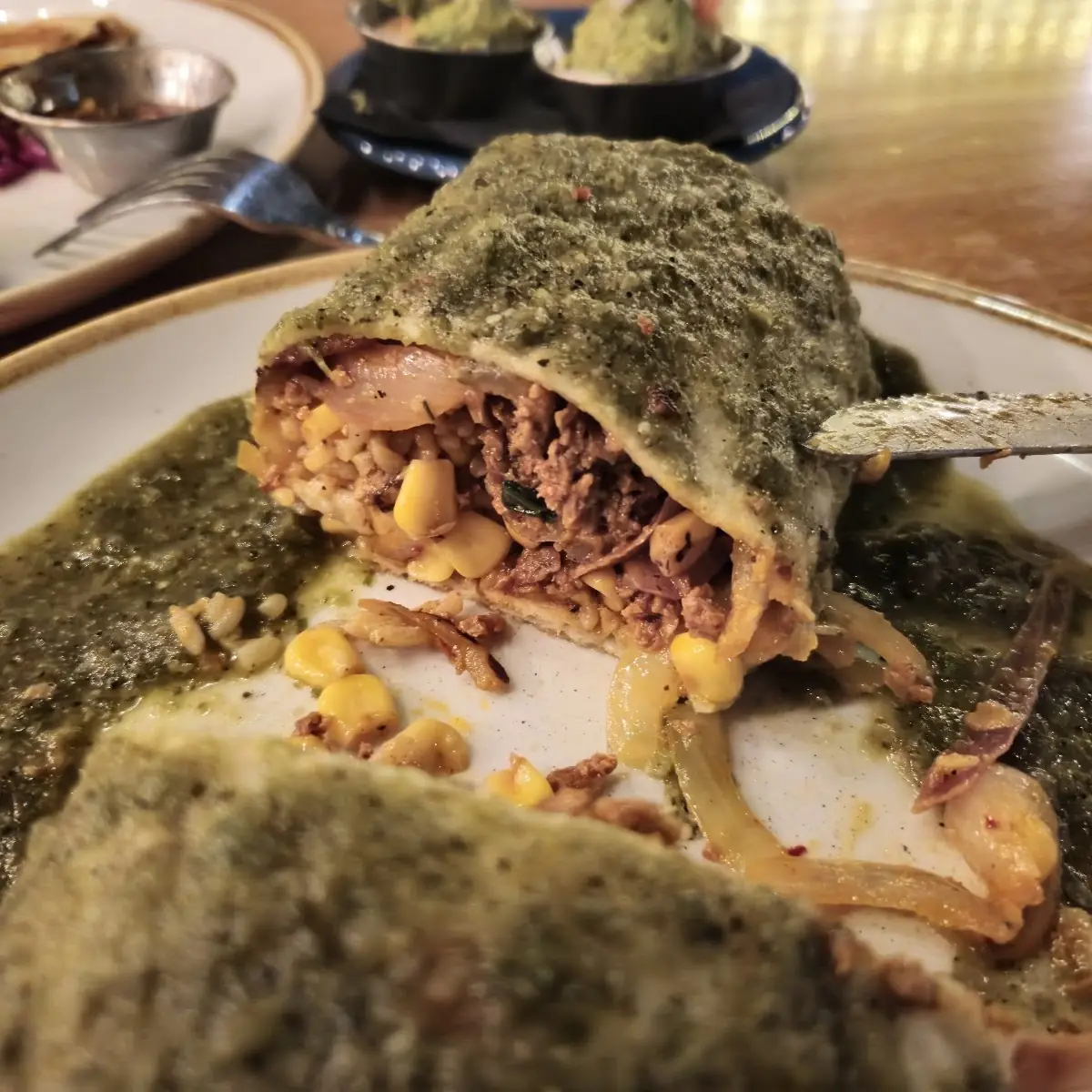 Vegan Chile Verde Burrito