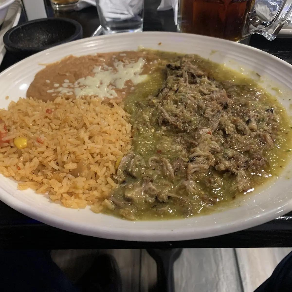 Green Chili Verde over Pulled Pork