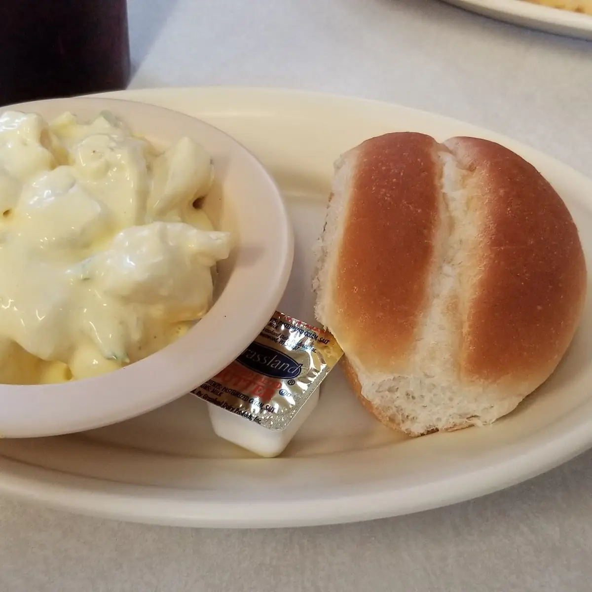 Potato Salad and Roll