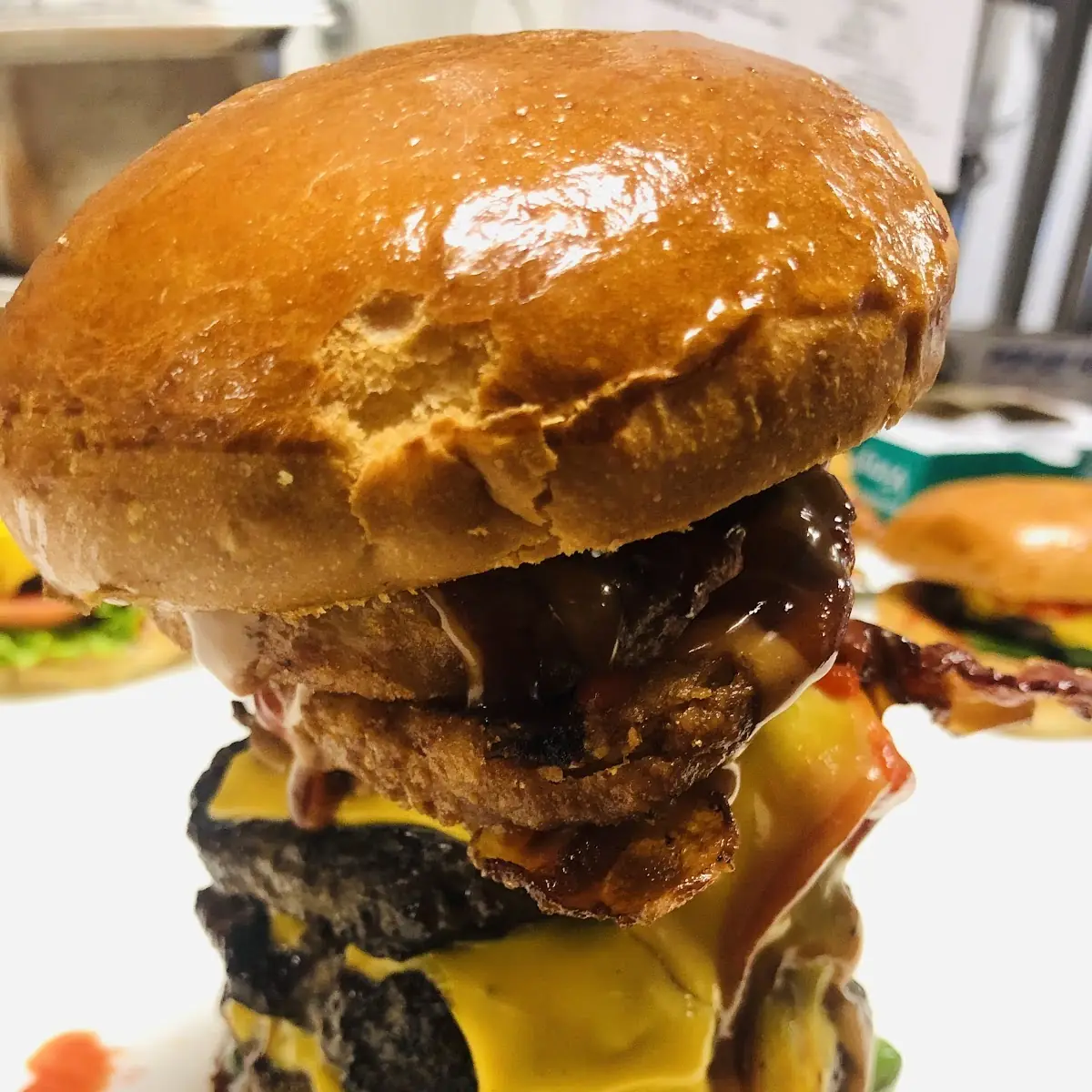 Quadruple Beef Egg Cheese Burger