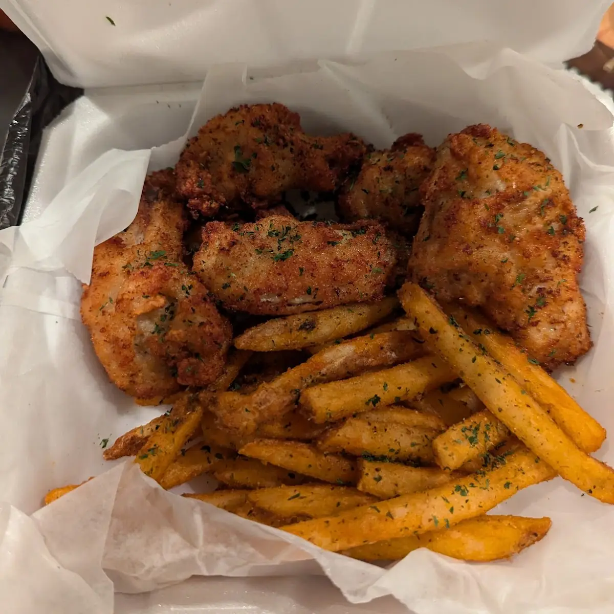 Lemon Pepper Wings and Fries