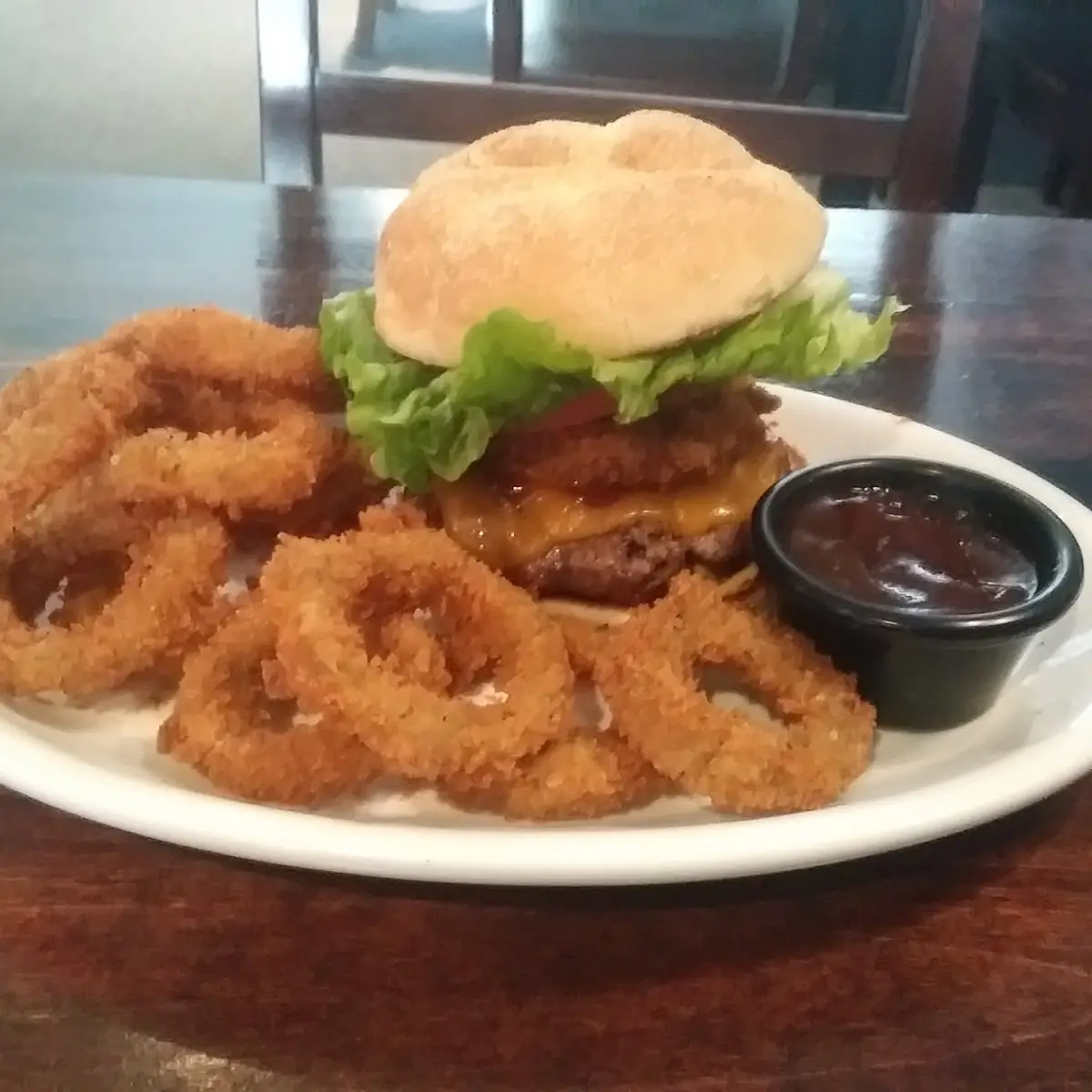 The Wabash Burger with Onion Rings