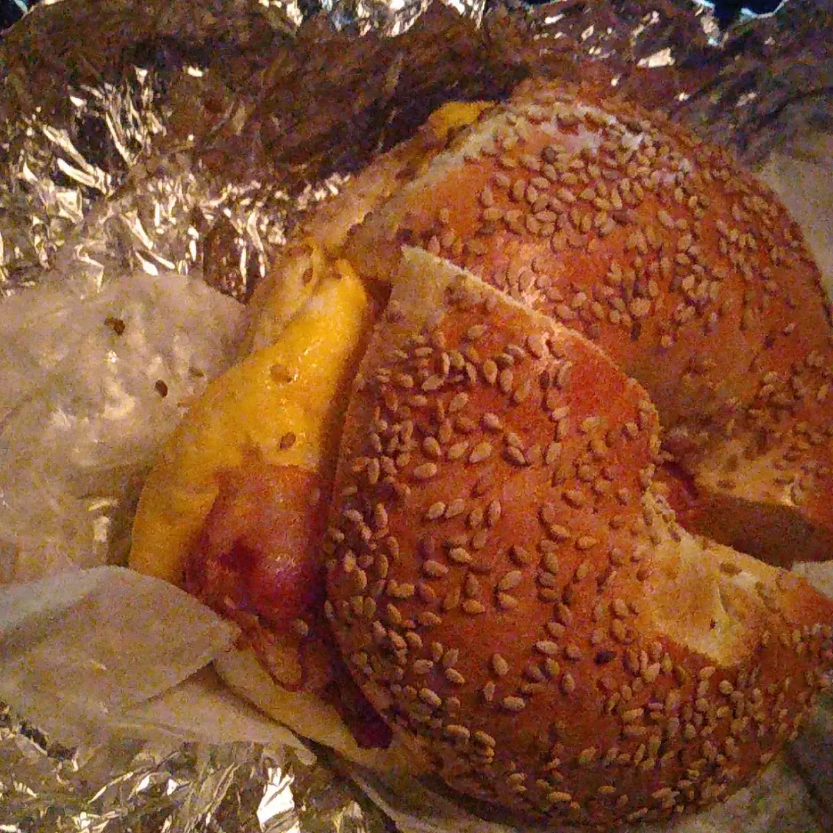 Bacon Egg and Cheese on a Sesame Seed Bagel