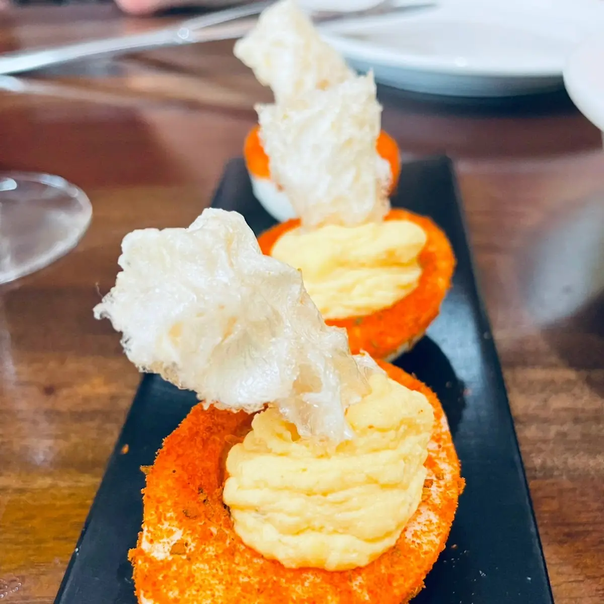 Pork Skin Deviled Eggs