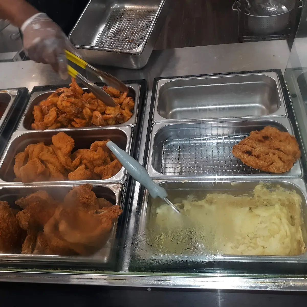 Fried Shrimp Catfish and Chops