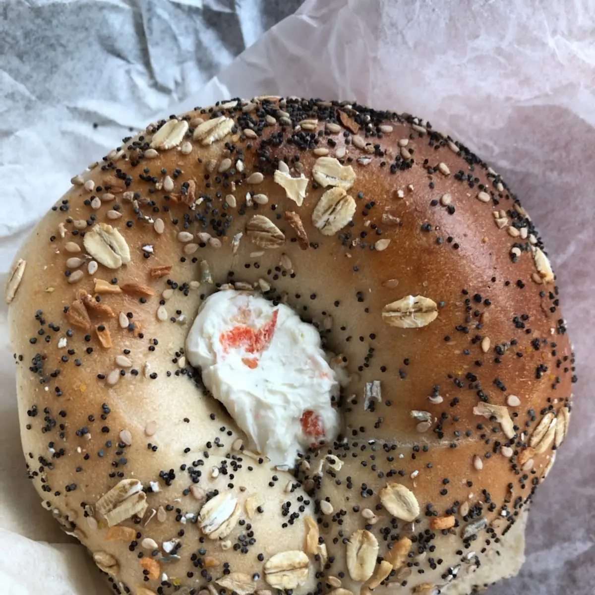 Everything Bagel with Veggie Cream Cheese