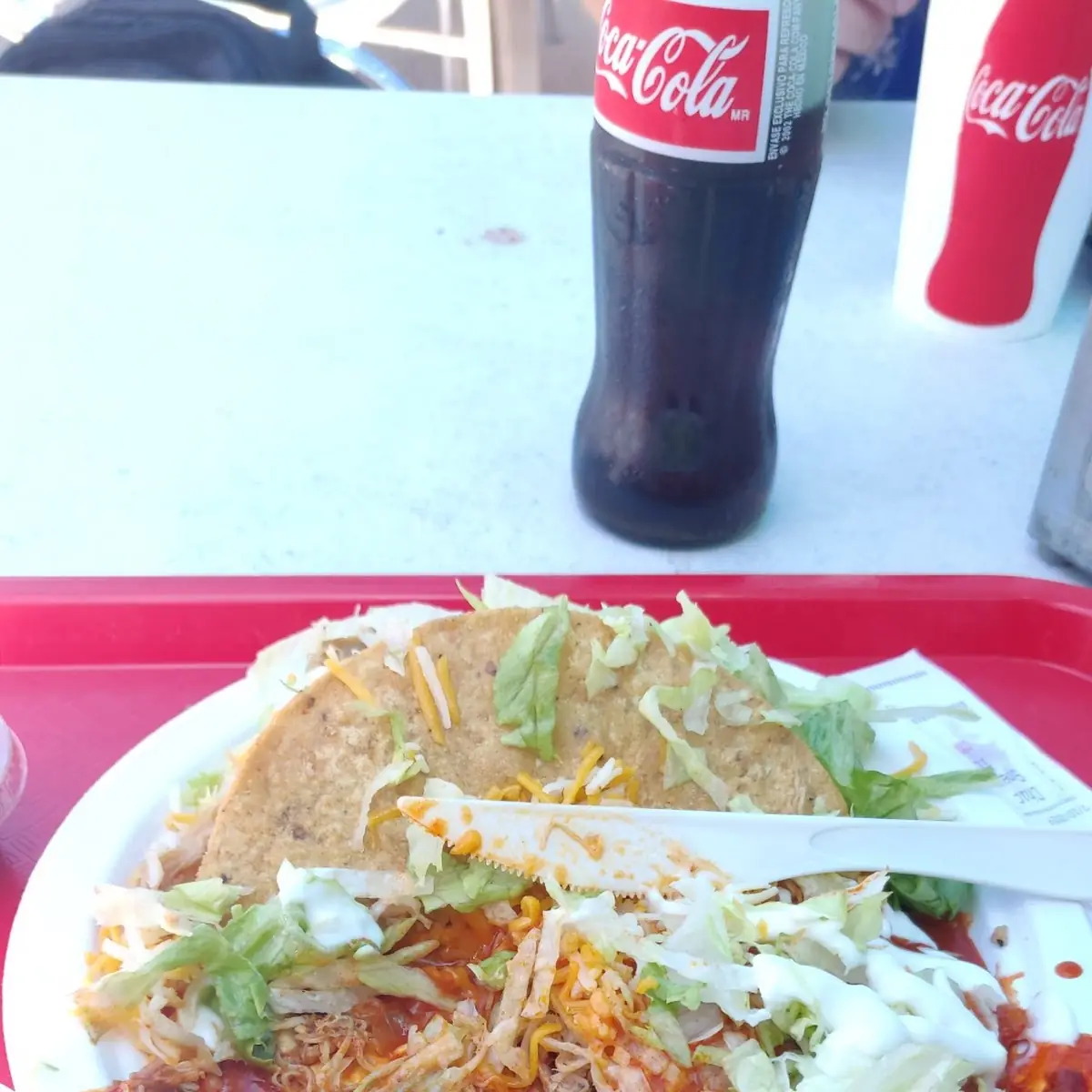 Chicken Hard Taco and Chicken Enchilada