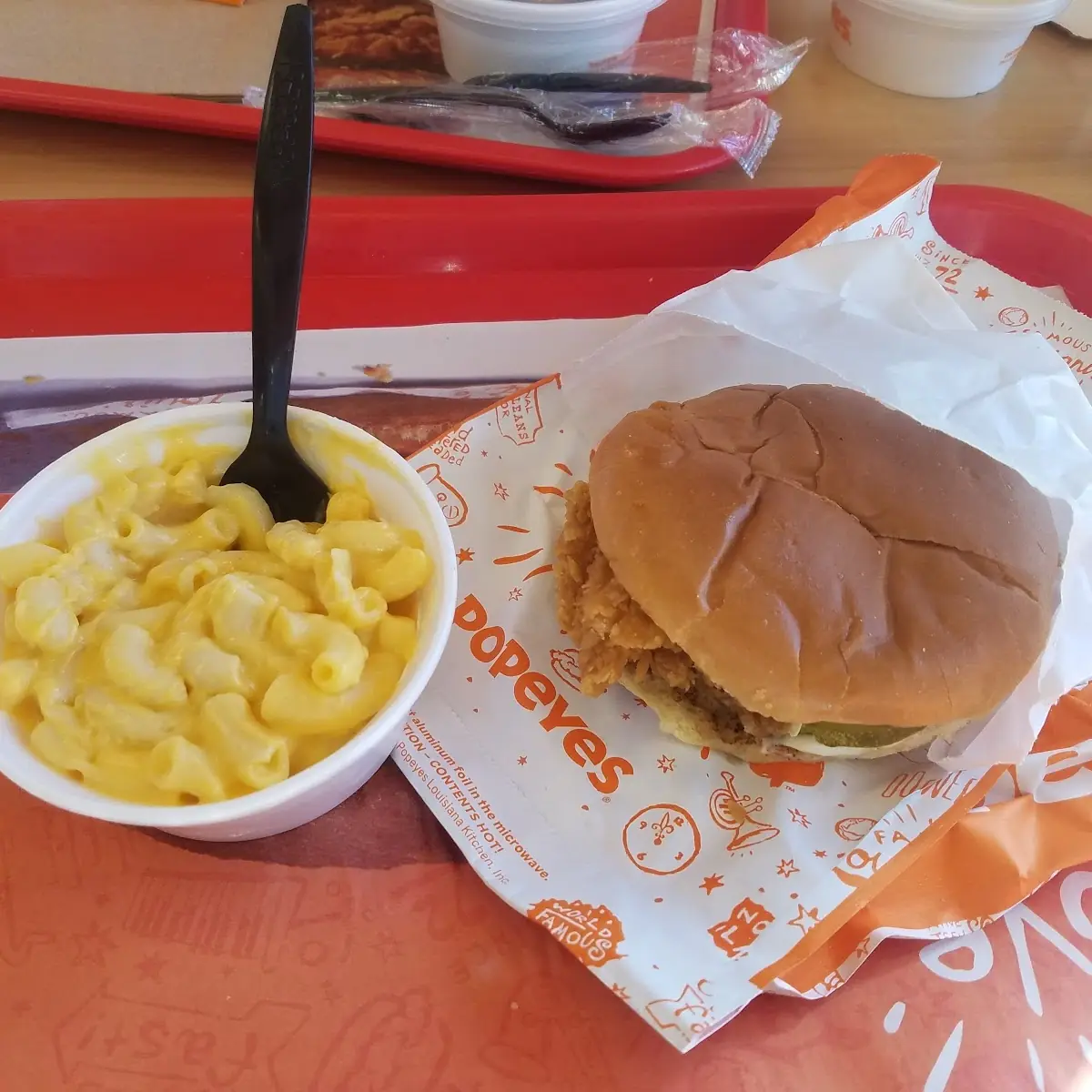 Mild Chicken Sandwich and Macken Cheese