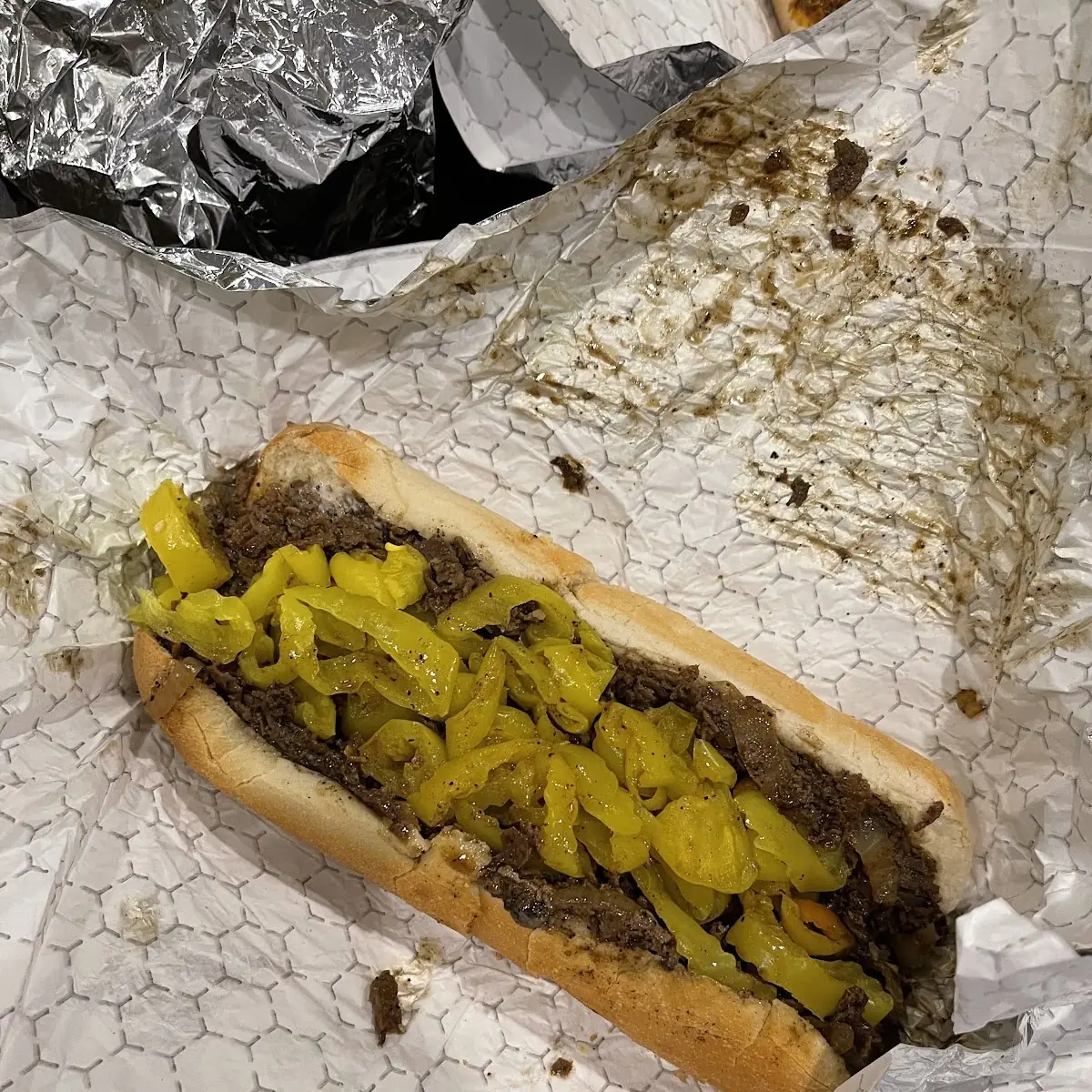 Double Cheesesteak with Banana Peppers