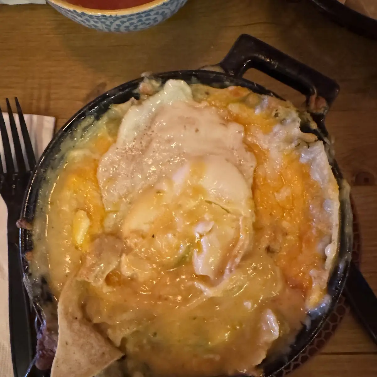 Green Chile Enchiladas with an Egg