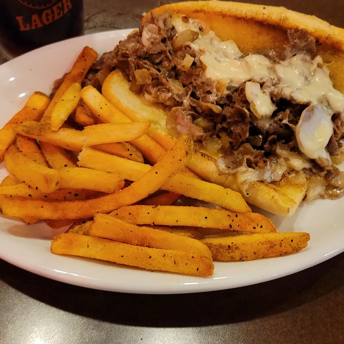 Philly Cheesesteak Sandwich & Fries
