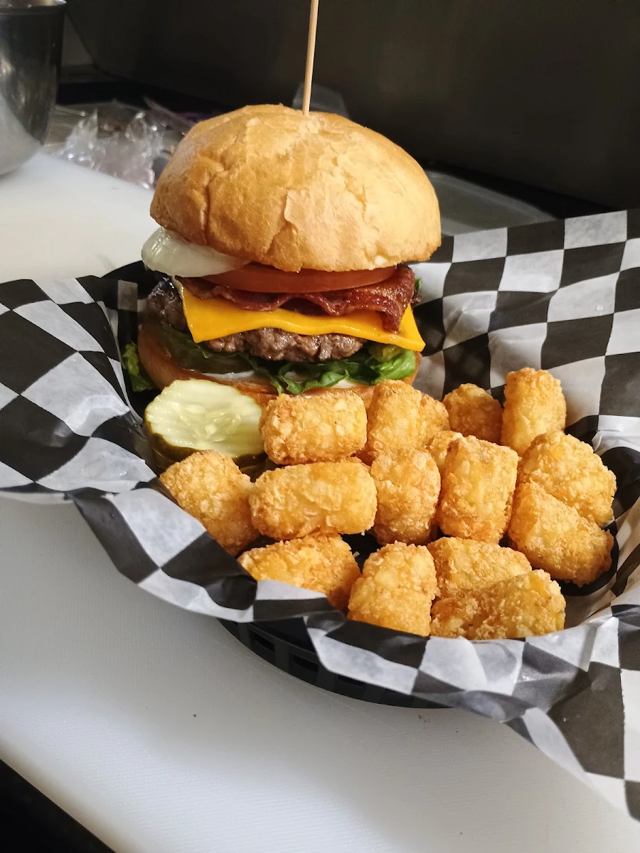 Bacon Cheeseburger and Tots