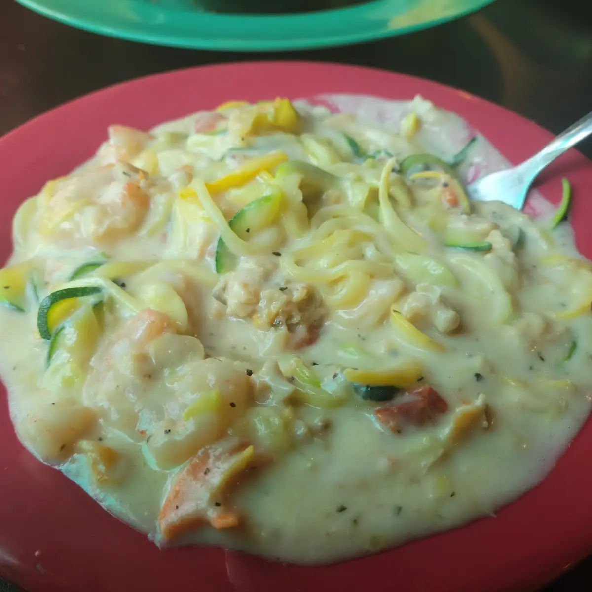Seafood Alfredo with Veggie Pasta