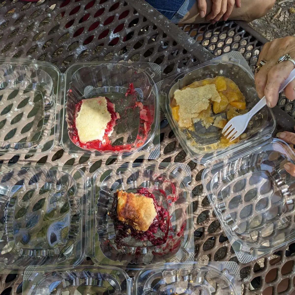 Cherry Peach & Blackberry Cobbler & Bread Pudding