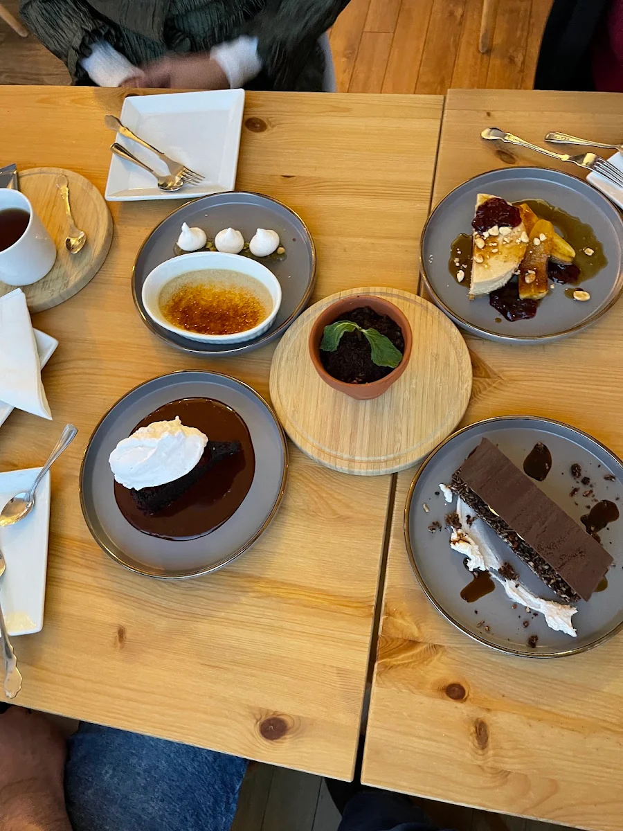 All the Desserts Available Including Toffee Cheesecake Lava Cake Gluten Free Waffle Cake