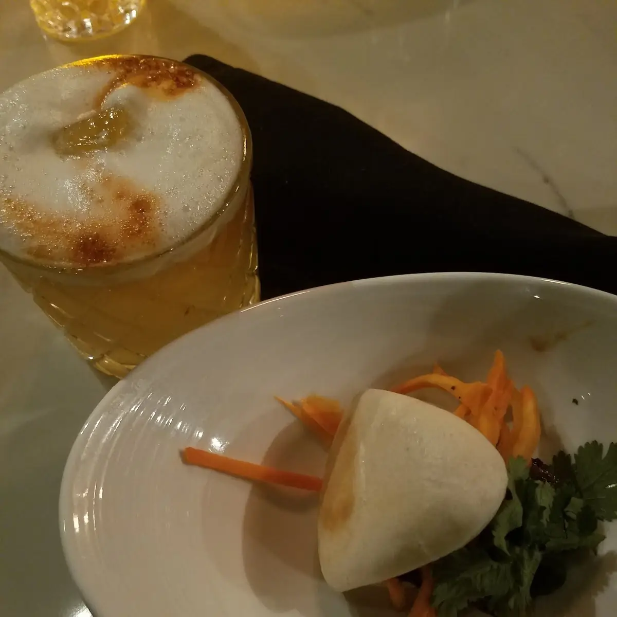 Pork Belly Bun & Whiskey Sour